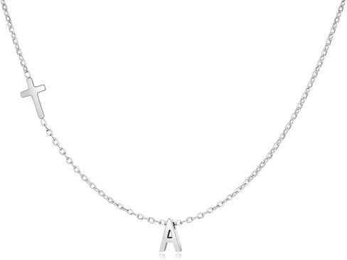 Cross Necklace for Women with Initial, 18K Gold Plated Initial A-Z Pendant| Dainty Cute Cross Necklaces | Trendy Tiny Gold Letter Necklaces Jewelry Gifts for Women in Saudi Arabia