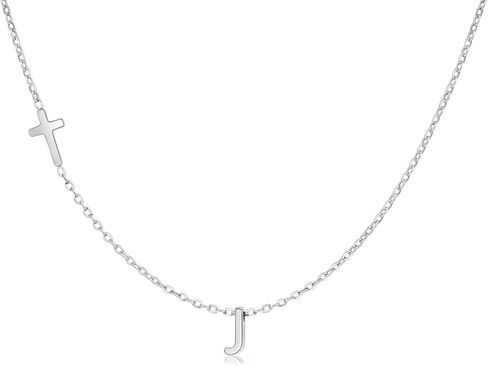 Cross Necklace for Women with Initial, 18K Gold Plated Initial A-Z Pendant| Dainty Cute Cross Necklaces | Trendy Tiny Gold Letter Necklaces Jewelry Gifts for Women in Saudi Arabia