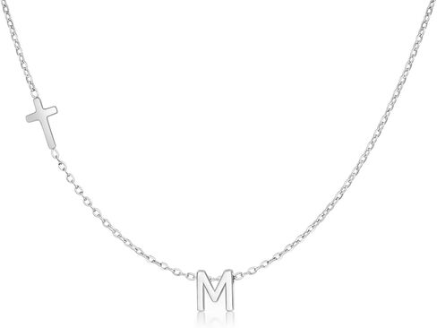 Cross Necklace for Women with Initial, 18K Gold Plated Initial A-Z Pendant| Dainty Cute Cross Necklaces | Trendy Tiny Gold Letter Necklaces Jewelry Gifts for Women in Saudi Arabia