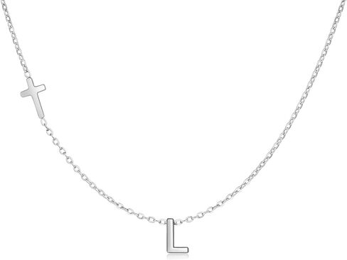Cross Necklace for Women with Initial, 18K Gold Plated Initial A-Z Pendant| Dainty Cute Cross Necklaces | Trendy Tiny Gold Letter Necklaces Jewelry Gifts for Women in Saudi Arabia