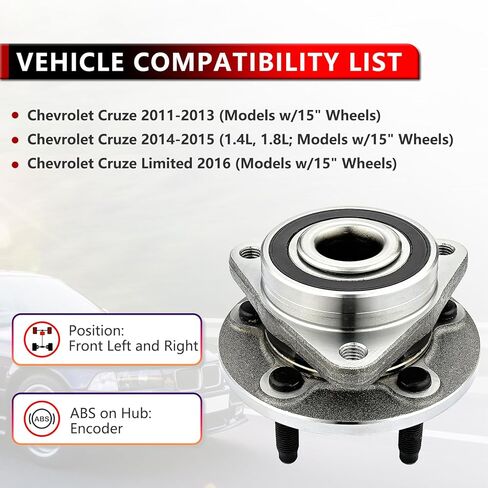 Pair 513315 Front Wheel Bearing Hub Assembly for Chevy Cruze 2011-2013, for Chevrolet Cruze 2014-2015 (1.4L or 1.8L and w/15 inch Wheels), for Chevy Cruze Limited 2016 in Kuwait