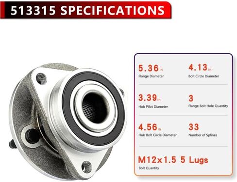 Pair 513315 Front Wheel Bearing Hub Assembly for Chevy Cruze 2011-2013, for Chevrolet Cruze 2014-2015 (1.4L or 1.8L and w/15 inch Wheels), for Chevy Cruze Limited 2016 in Kuwait