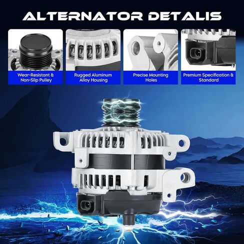 New Alternator for Cadillac CTS 2.8L 2005-2007 3.6L 2004-2007, 140Amp 12V, High Output Alternator Replace for ‎11044 104210-3191 104210-443 AL8521X 25751145 25756439 AR101940BB1 in Saudi Arabia