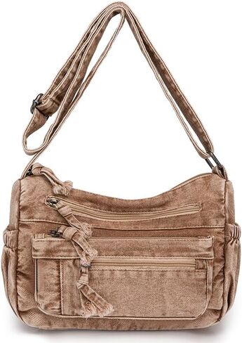 محافظ من قماش الدنيم للنساء حقيبة كروس عصرية حقيبة يد قماشية صغيرة غير رسمية محفظة جان 2025 in Kuwait