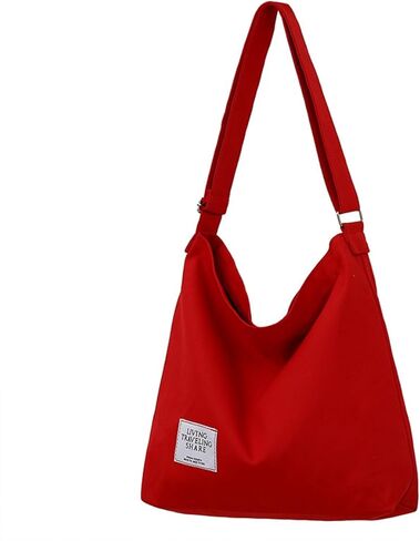 Large Size Canvas Shoulder Bag,Hobo Tote Handbag Crossbody Bags for Women in Saudi Arabia