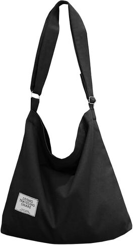 Large Size Canvas Shoulder Bag,Hobo Tote Handbag Crossbody Bags for Women in Saudi Arabia