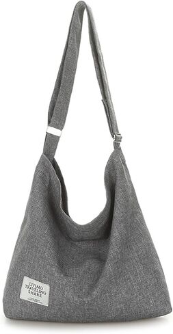 Large Size Canvas Shoulder Bag,Hobo Tote Handbag Crossbody Bags for Women in Saudi Arabia
