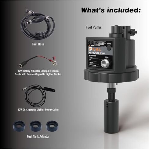12V DC Gasoline Fuel Pump for Generators,Automatically Pump fuel, Universal Fit with 3 Adapters, Non-stop running the generator in Kuwait