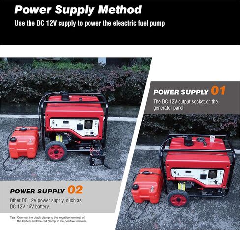 12V DC Gasoline Fuel Pump for Generators,Automatically Pump fuel, Universal Fit with 3 Adapters, Non-stop running the generator in Kuwait