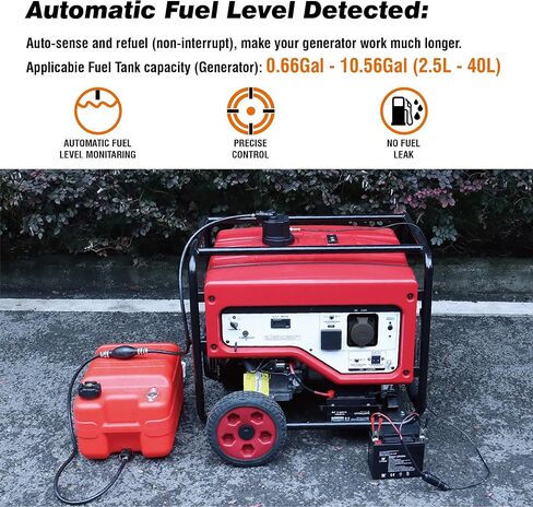 12V DC Gasoline Fuel Pump for Generators,Automatically Pump fuel, Universal Fit with 3 Adapters, Non-stop running the generator in Kuwait