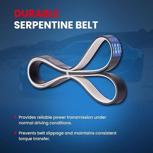 MOCA 6PK1140 Fabric Faced Serpentine Belt Fits for 08-11 for Ford Edge & 09-10 for Flex 3.5L, 19-20 for Lincoln Continental 3.7L, 07-10 for Lincoln MKX 3.5L, 11-13 for Mazda 6 3.7L in Saudi Arabia