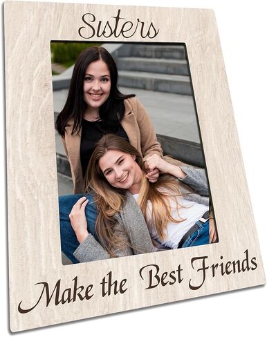 Rustic Wooden Picture Frame For 5"X7" Photo - Sisters Make The Best Friends Frame Tabletop Display, Gifts For Sisters, Besties, Home & Office Decorations(Vertical)-A05 in Saudi Arabia