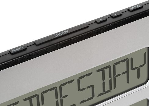 La Crosse Technology 513-1419B Silver Atomic Full Calendar Clock with Extra Large Digits in Saudi Arabia