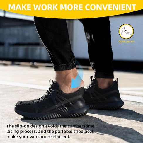 Tinefiy Steel Toe Shoes for Men Lightweight Comfortable Composite Toe Sneakers Safety Work Shoes Cushion Puncture Proof Indestructible Shoe in Saudi Arabia