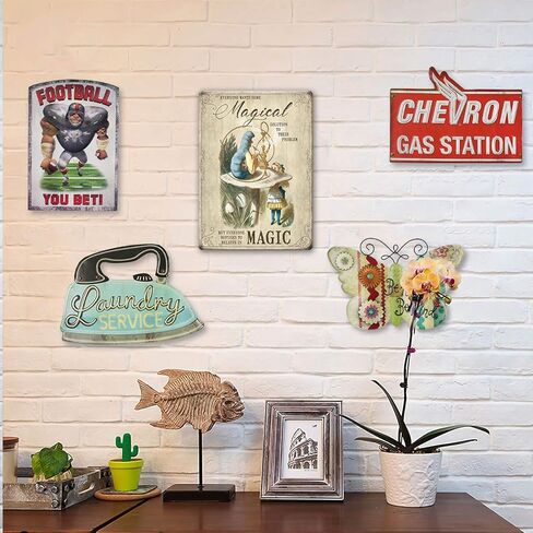 Agedsign Alice in Wonderland Poster, Vintage Metal Tin Sign Magical Solution Quotes Decor Gifts for Girls Living Room Party Decorations 12 x 8 inches in Kuwait