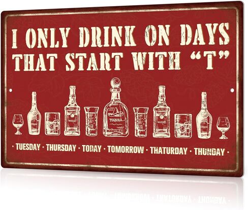 Putuo Decor Home Bar Sign, Retro Metal Tin Sign, My Happy Place Bar Open, 12 x 8 Inches in Saudi Arabia