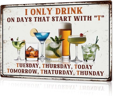 Putuo Decor Home Bar Sign, Retro Metal Tin Sign, My Happy Place Bar Open, 12 x 8 Inches in Saudi Arabia