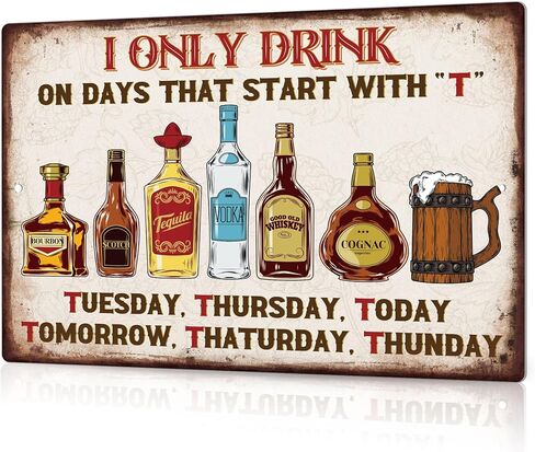 Putuo Decor Home Bar Sign, Retro Metal Tin Sign, My Happy Place Bar Open, 12 x 8 Inches in Saudi Arabia