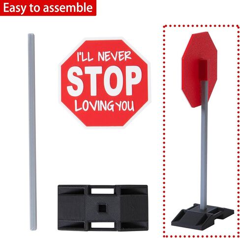 APLUSWER Valentines Day Decorations Road Sign, 7'' I Love You Sign Anniversary Present Funny Desk Decor Valentine's Decor for Home Office Bedroom Mantel Tiered Tray Shelf - I'll Never STOP Loving You in Saudi Arabia