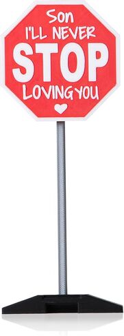 APLUSWER Valentines Day Decorations Road Sign, 7'' I Love You Sign Anniversary Present Funny Desk Decor Valentine's Decor for Home Office Bedroom Mantel Tiered Tray Shelf - I'll Never STOP Loving You in Saudi Arabia