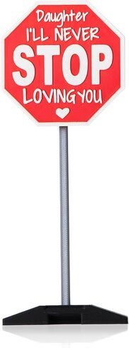APLUSWER Valentines Day Decorations Road Sign, 7'' I Love You Sign Anniversary Present Funny Desk Decor Valentine's Decor for Home Office Bedroom Mantel Tiered Tray Shelf - I'll Never STOP Loving You in Saudi Arabia