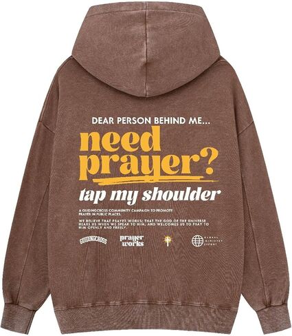 Graphic Hoodies for Men Women Unisex Washed Hoodie Oversized Sweatshirt Prayer Works in Saudi Arabia