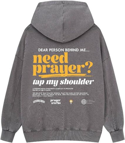 Graphic Hoodies for Men Women Unisex Washed Hoodie Oversized Sweatshirt Prayer Works in Saudi Arabia