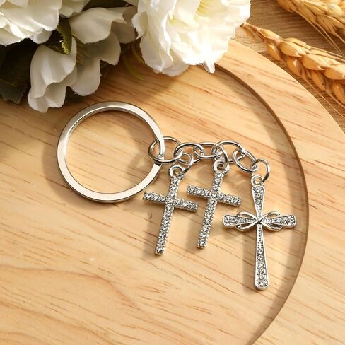 Crystal Cross Keychain,Sparkling Rhinestone Keychain for Women,Cross Gift for Birthday Christmas Valentine in Saudi Arabia