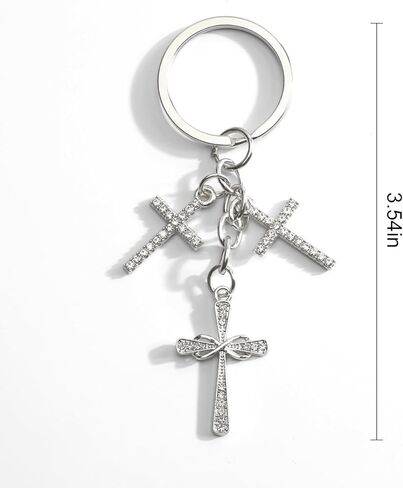 Crystal Cross Keychain,Sparkling Rhinestone Keychain for Women,Cross Gift for Birthday Christmas Valentine in Saudi Arabia