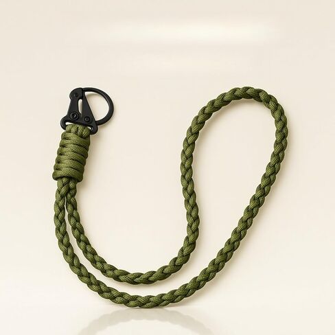 Braided Paracord Lanyard with Whistle - Heavy Duty Keychain & Wrist Strap for Phone, Keys, and Outdoor Use in Saudi Arabia
