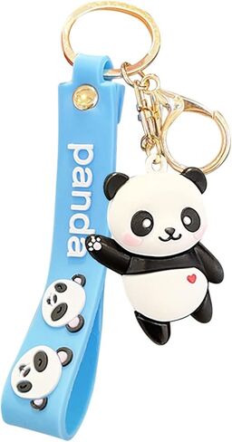 سلسلة مفاتيح معصم، سلسلة مفاتيح سيارة على شكل حيوان كاواي، سلسلة مفاتيح حقيبة باندا مضحكة لحقيبة الظهر هدية للنساء والفتيات in Kuwait