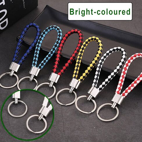 Markeny 50 قطعة سلسلة مفاتيح جلدية مضفرة حزام اليدوية مضفر حزام المفاتيح قلادة العالمي نسج الجلود مفتاح حامل in Kuwait