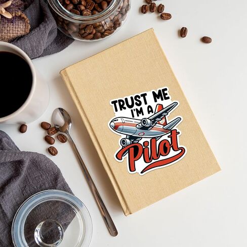 Pilot Sticker 8 Pcs (Large Size) Vinyl Stickers Laptop Waterproof Decal for Car Bumper Water Bottle Notebook Luggage Window Party Birthday Decorations - Size 4 Inches in Kuwait