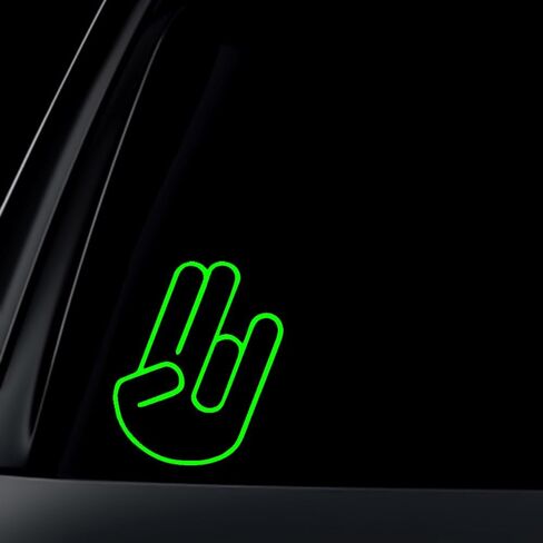 Shocker Hand Sign Car Decal / Sticker - Lime Green in Kuwait