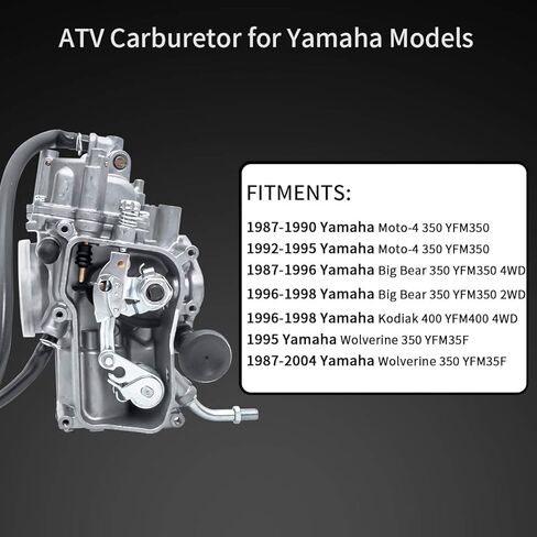 هيكس 3GD-14101-00-00 كاربوريتر كارب مناسب لـ 1987-1996 Yamaha Big Bear 350، 1987-2004 Yamaha Warrior 350، 1993-1998 Yamaha Kodiak 400، 1987-1995 Yamaha Moto 4 in Saudi Arabia