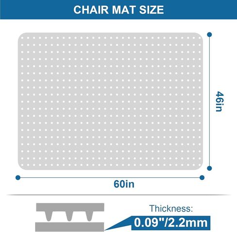 حصيرة كرسي مكتب واضحة للسجاد - 36 "x48" حماية شاقة للسلالات المنخفضة - ليست مناسبة للأرضيات الصلبة in Kuwait