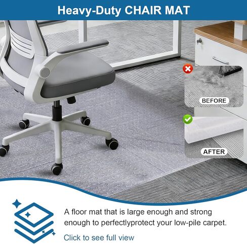 حصيرة كرسي مكتب واضحة للسجاد - 36 "x48" حماية شاقة للسلالات المنخفضة - ليست مناسبة للأرضيات الصلبة in Kuwait