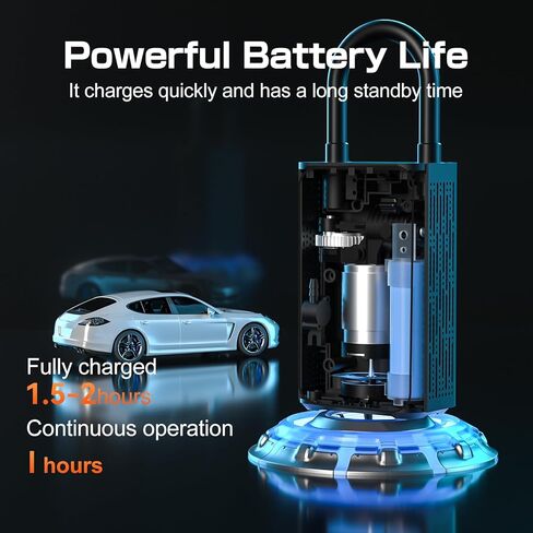 Tire Inflator Portable Air Compressor,150PSI Air Compressor with Digital LCD Display,Air Pump for Car Tires Bikes Motorcycles Sports Balls,Black in Saudi Arabia