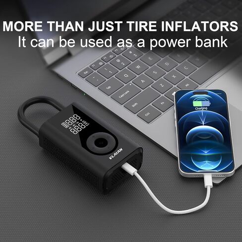 Tire Inflator Portable Air Compressor,150PSI Air Compressor with Digital LCD Display,Air Pump for Car Tires Bikes Motorcycles Sports Balls,Black in Saudi Arabia
