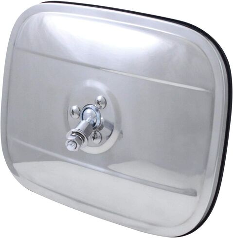 United Pacific C476902 6" X 8" Polished Stainless Steel Exterior Mirror Head w/Pivoting Mounting Stud For 1947-72 Chevy & GMC Truck – 1 Unit in Kuwait