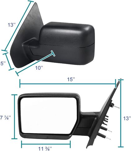 Spec-D Tuning Left Driver Side Manual Fold Non Heated Side Mirror Compatible with 2004-2014 Ford F150 F-150 Truck in Kuwait