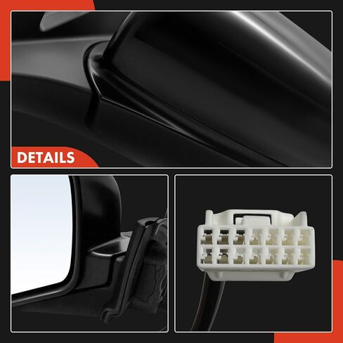 مرآة باب كهربائية جانبية للسائق من A-Premium متوافقة مع Honda Pilot 2017-2018، Ridgeline 2017 - مرآة رؤية خلفية خارجية غير قابلة للتسخين قابلة للطي باللون الأسود الناعم in Saudi Arabia