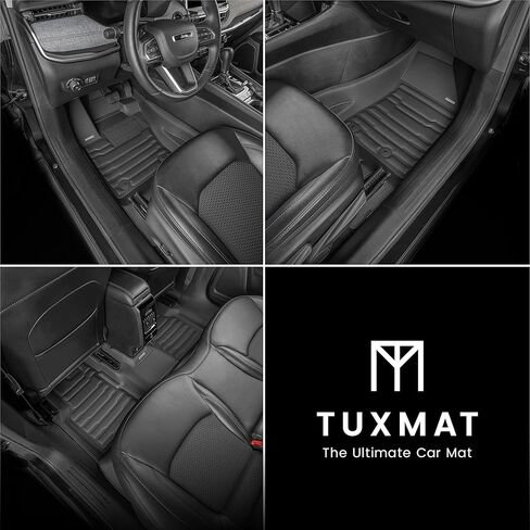 TuxMat - for Jeep Compass 2017-2025 Models - Custom Car Mats - Maximum Coverage, All Weather, Laser Measured - This Full Set Includes 1st and 2nd Rows in Kuwait