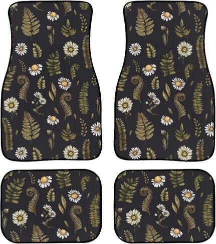 Western Car Floor Mats Set of 4 Vintage Style Stars on Wood Panel Print Floor Mats for Cars Universal Front Rear Vehicle Foot Carpets RugsRustic Country Farmhouse Car Accessories for Trucks in Saudi Arabia