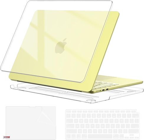 حافظة AKIT لجهاز MacBook Neo 13 بوصة 2026 موديل A3404، غطاء صلب كريستالي واقٍ مضاد للخدش متوافق مع جهاز MacBook Neo الجديد 13 بوصة + 2 غطاء لوحة مفاتيح + واقي شاشة، شفاف in Kuwait