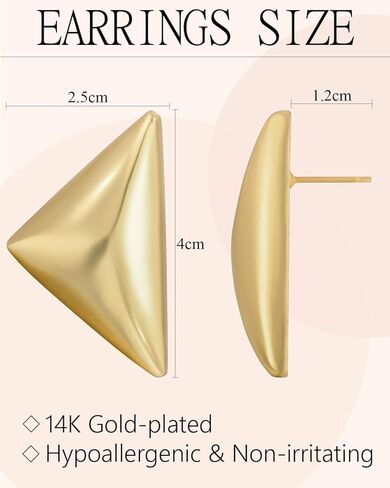 Chunky Gold Hoops Earrings for Women, 14K Gold-plated Thick Hoop Earrings Waterproof Hypoallergenic Lightweight Hollow Small Open Chunky Hoops Earring Non-Tarnish Jewelry Gifts in Saudi Arabia
