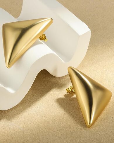 Chunky Gold Hoops Earrings for Women, 14K Gold-plated Thick Hoop Earrings Waterproof Hypoallergenic Lightweight Hollow Small Open Chunky Hoops Earring Non-Tarnish Jewelry Gifts in Saudi Arabia