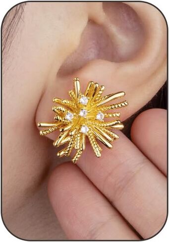 Chunky Gold Hoops Earrings for Women, 14K Gold-plated Thick Hoop Earrings Waterproof Hypoallergenic Lightweight Hollow Small Open Chunky Hoops Earring Non-Tarnish Jewelry Gifts in Saudi Arabia