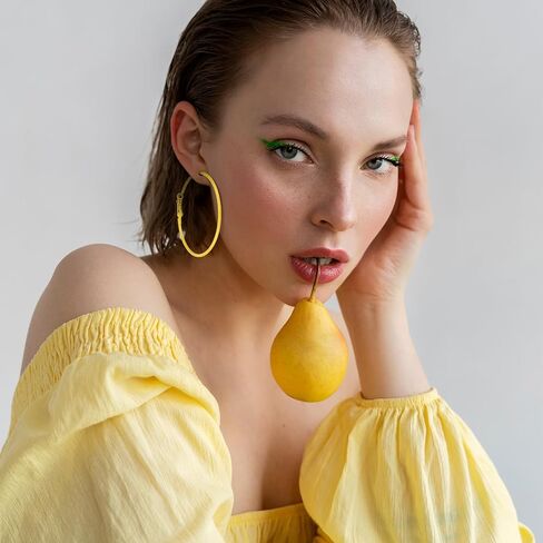 7 Pairs 80s Earrings for Women Pink Hoop Earrings Colored Hoop Earring Multiple Colors Large Hoops Earring for Women for 80's Costume Dancing Outfit Glow Party Accessory Music Festivals in Kuwait