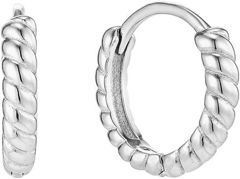 CAITLYNMINIMALIST 18K Gold-Plated & Silver Chunky Hoop Huggie Earrings – 9mm–12mm Thick Mini Hoops for Ear Stacking, Everyday Minimal Jewelry in Saudi Arabia